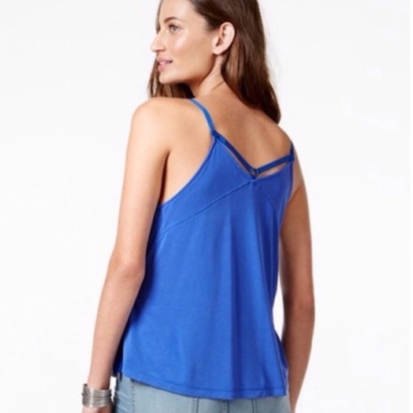 Free People Cobalt Blue Babe Town Strappy Wrap Front Tank - Picture 4 of 7